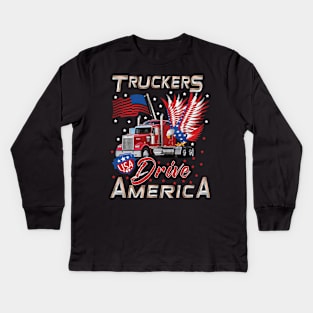 Truck Driver America Kids Long Sleeve T-Shirt